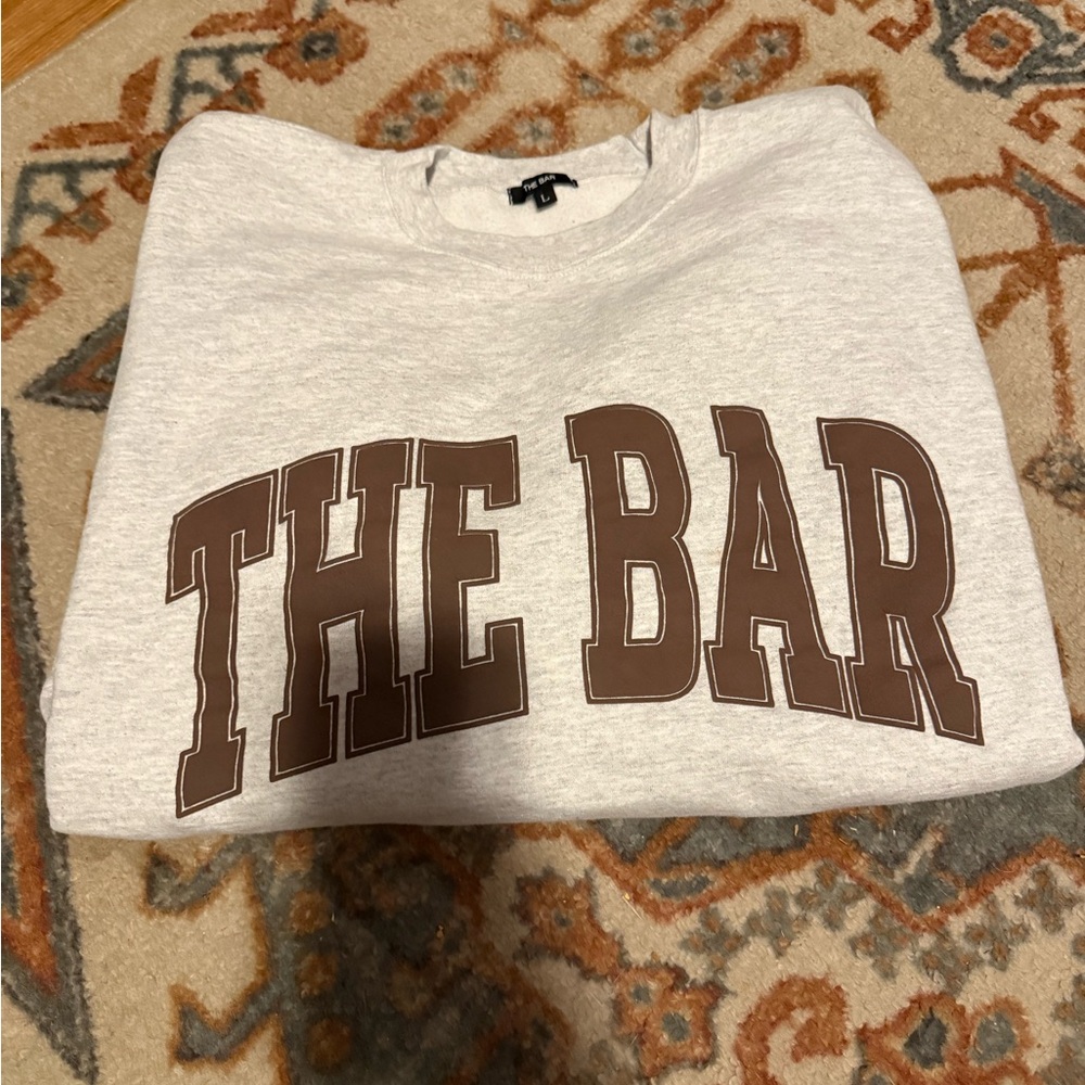 The Bar Gray Sweatshirt with Brown Logo